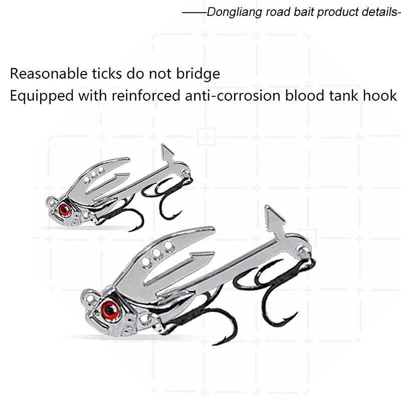 Metal Vib Fishing Lure 2-In-1 Fake Angling Baits Long Throwing Realistic 3D Eyes Fishing Baits For Catfish Bass Trout Vib Tackle