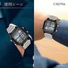 [Klefa] Digital Men's Watch Waterproof Metal Band Silver TS-D306-BK