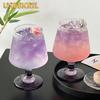 Purple Stemmed Brandy Glass Cups Creative Juice Sparkling Cup Thin Beverage Cocktail Mixing Glass Cup Short Footed Glasses