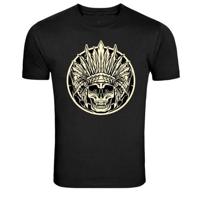 Native American Schädel Häuptling Kopfschmuck Stammes Grafik T-Shirt