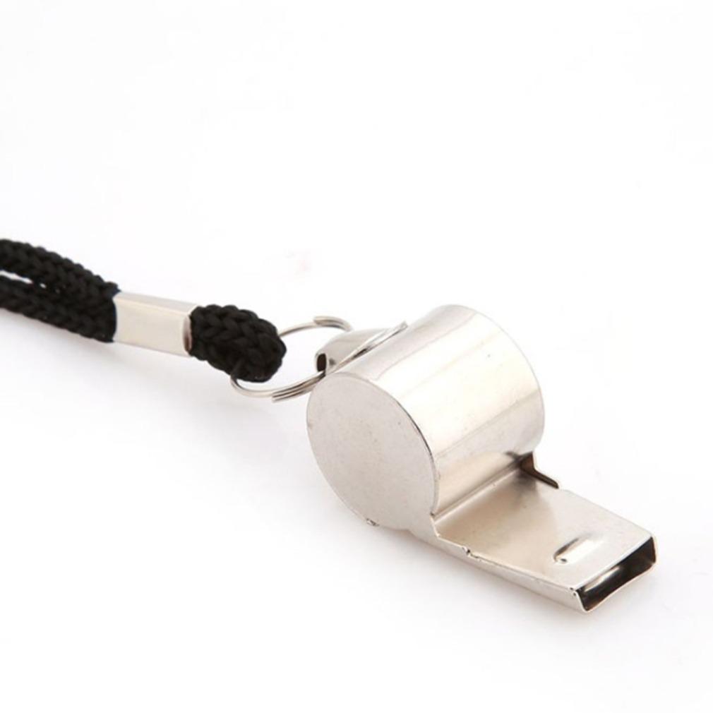 Stainless Steel Whistles Referee Sport Rugby Metal Whistle with Rope Party Training Soccer Football Basketball Cheerleading Tool