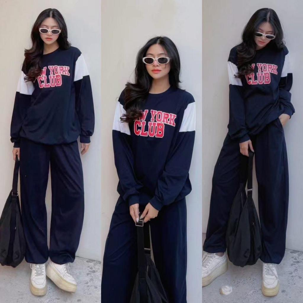 Women's Retro Letter Print Hoodie & Joggers Set - Spring/Fall
