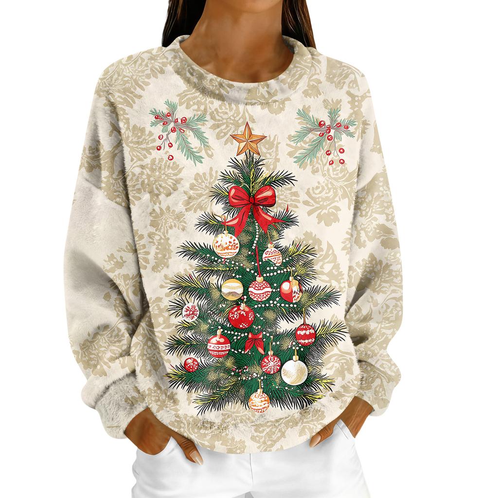 Dammode Fleece Hoodie Långärmad Rund Hals Casual Bekväm Lös Passform Lättviktig Dam-Hoodie