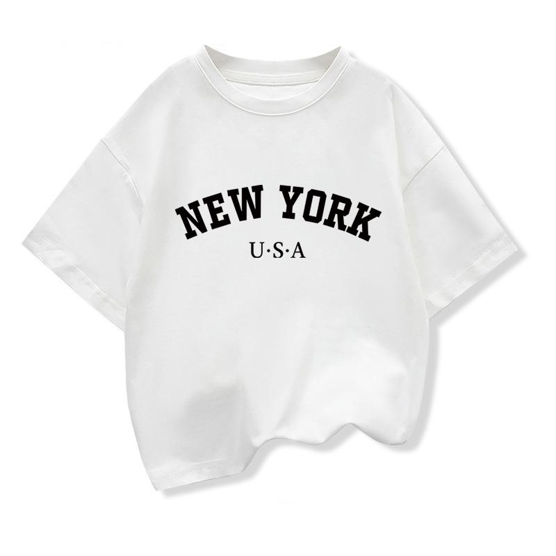 Summer Baby Boy Clothes Kid Girls Casual Tops New York Printed T-shirts Children Fashion O-Neck Short Sleeve Top