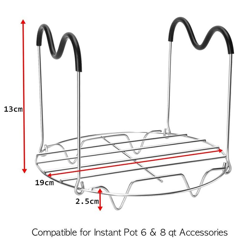 Steamer Rack Trivet with Heat Resistant Silicone Handles Stainless Steel Steam Rack Pressure Cooker Trivet JT429