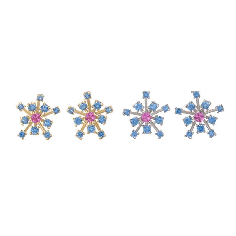 925 Sterling Silver Fantasy Romantic Earrings Blue CZ Earrings for Women Party Fine Jewelry Gift