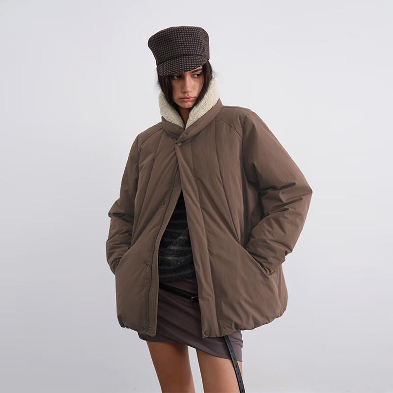 GREEN BELT Women's Faux Fur Collar Short Duck Down Jacket