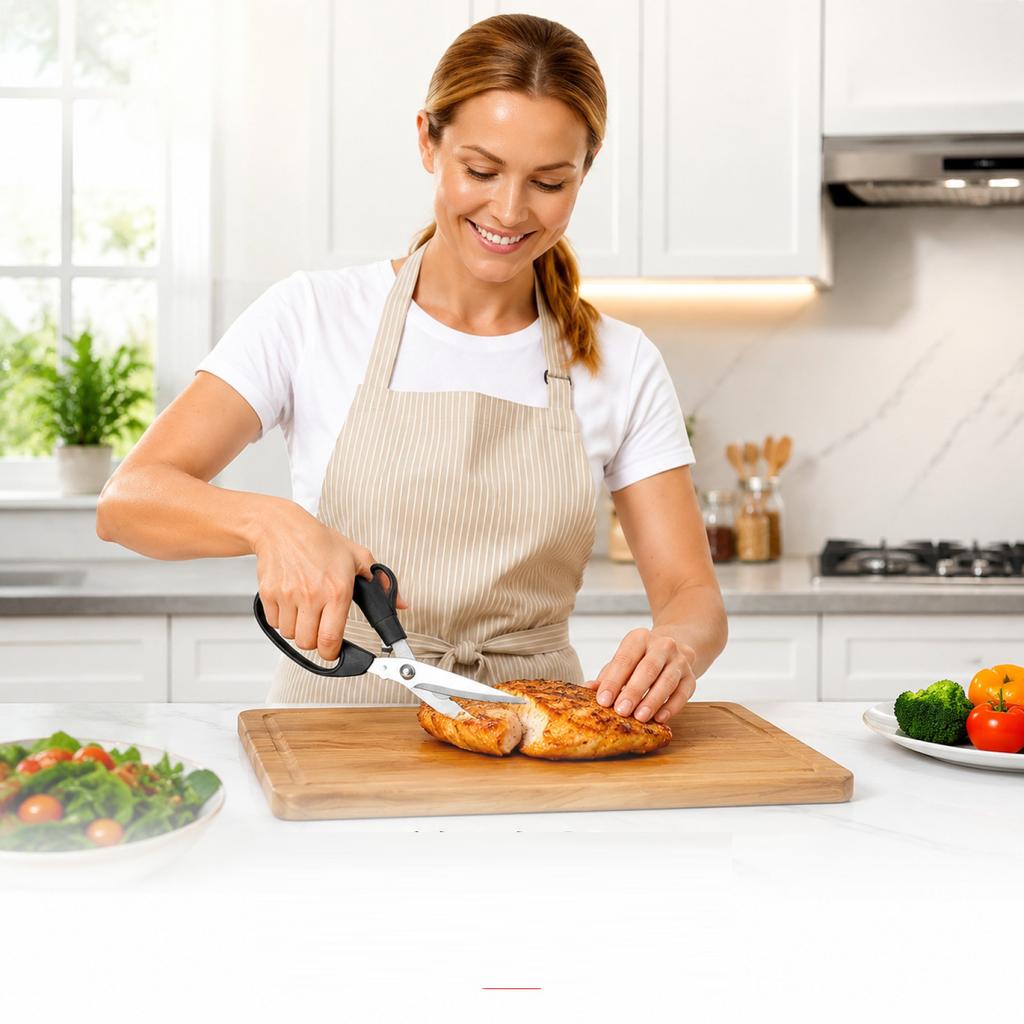 Multifunctional Kitchen Shears Stainless Steel Household Scissors for BBQ Poultry Bone Cutting and Food Preparation with Ergonomic Handle