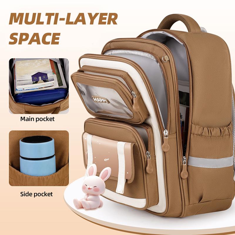 Shool Backapck 10pcs Sets Bag LABUBU Schoolbag Children's Primary School Students Grade 1-6 Backpack To Reduce The Burden On The Backpack