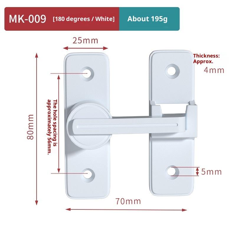 Door Lock Zinc Alloy 90 Degree Sliding Door Latch Heavy Duty Barn Gate Bolt Protect Privacy Cabinet Closet