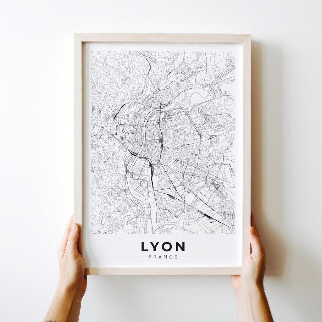 Poster Lione città piano