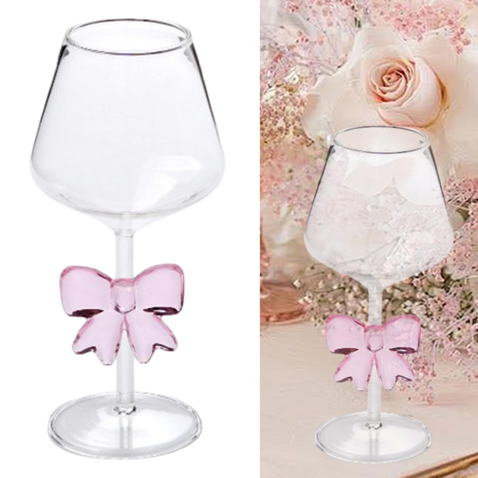 Bow Wine Glasses Glassware Decorative Clear Glass Cup Champagne Glasses Elegant for Party Wedding Bachelorette Bar Birthday