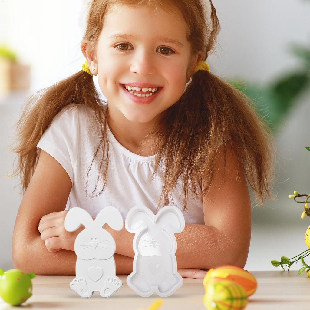Bunny Silicone Mold Easter Bunny Statue Silicone Mold Children Adults Beginners-Friendly Casting Mould Easy Release For Cake