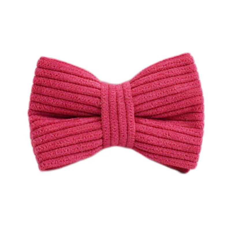 Rose Red Corduroy Cat Collar with Bell & Bow Tie Small