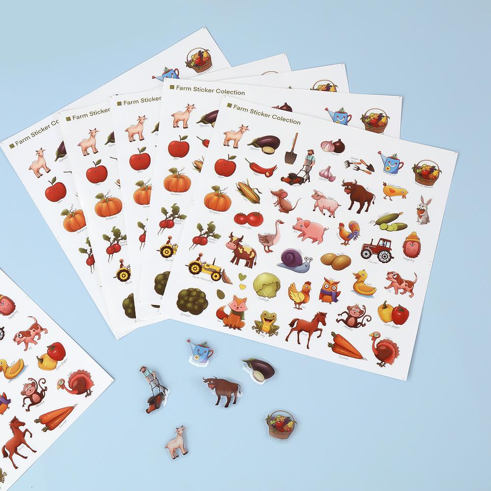 Kids Educational Animal Fruit Stickers - English Learning & Best-Selling Toys