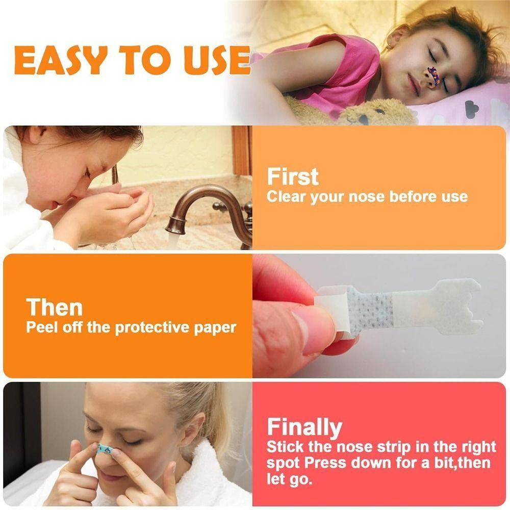 6/10pcs Stop Snoring Cartoon Nasal Strips 44x14mm/55x17mm Breathable Nose Patches Breathing Strips Boy Gril