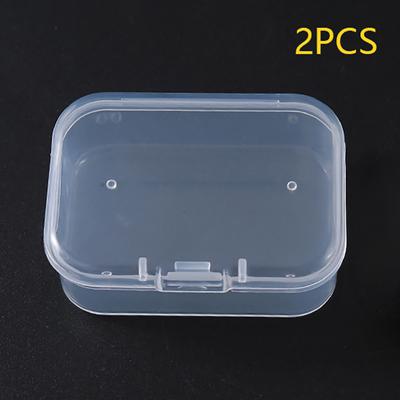 2Pcs Transparent Lagerung Box Platz Kleine Gegenstände Fall Verpackung Boxen Schmuck Perlen