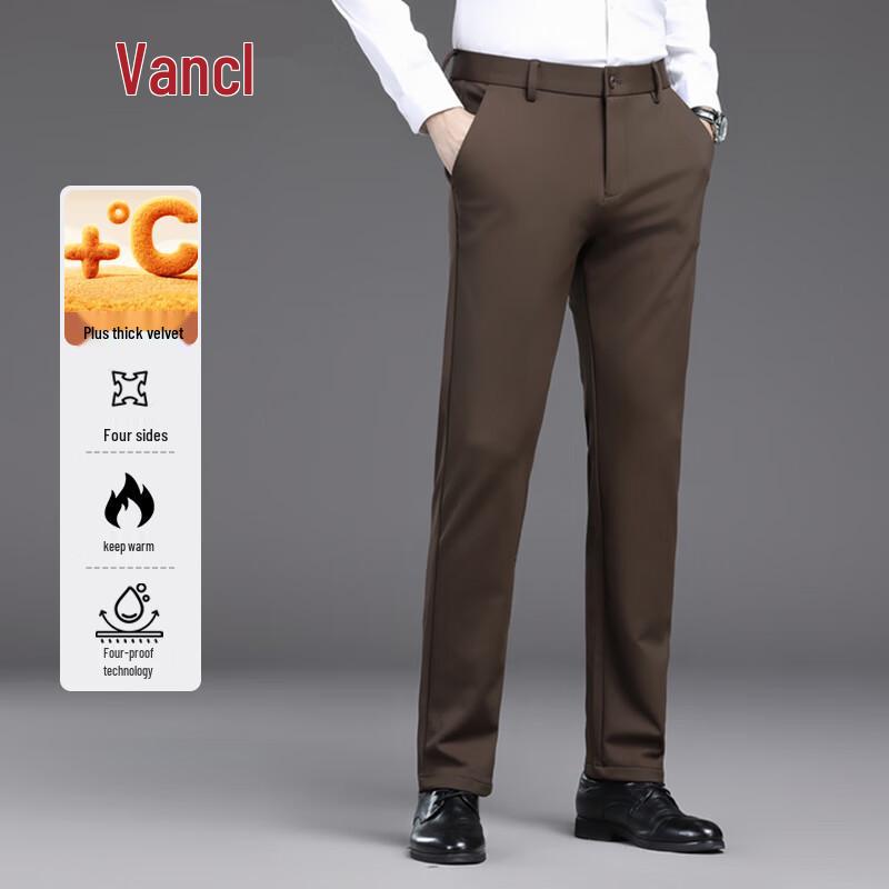 

VANCL Men s Winter Plush Lined Straight Fit Trousers 36