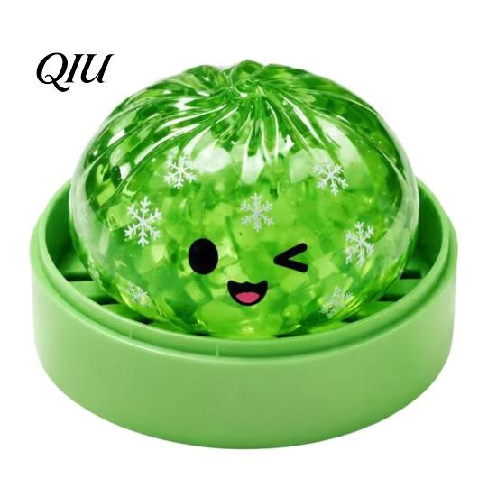 Portable Dumpling Toy Halloween Stress Relief with Steamer, Glitter Ball Fidget Party Favors Toy, Anxiety Relieving Steamed Bun Squeeze for