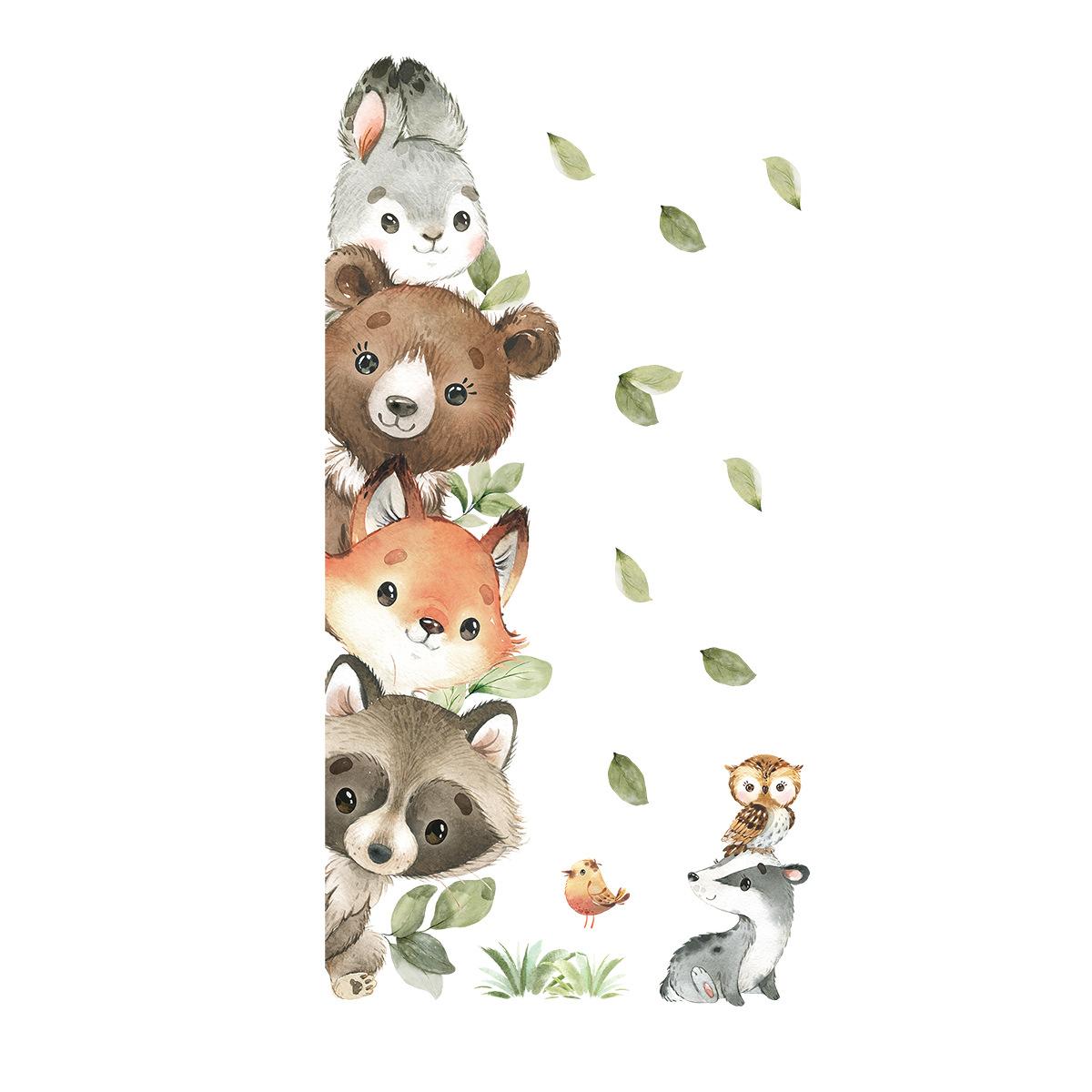 

Наклейки на стену с мультяшными животными, детский сад, макет классной комнаты, наклейки на дверь, детская комната, наклейки на стену, самоклеящиеся украшения стен 1pc