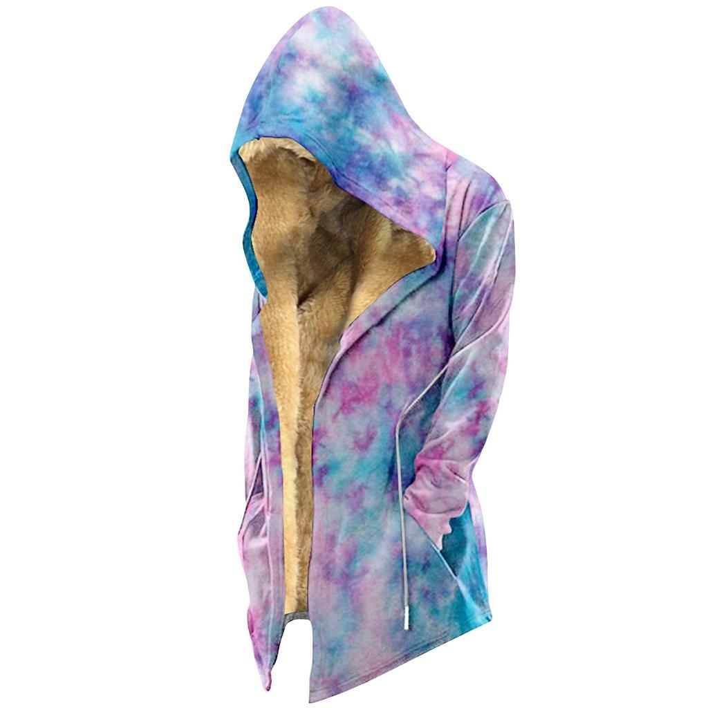 Pánská dlouhá sametová bunda s barevným potiskem Pánská ležérní bunda na zip velké velikosti