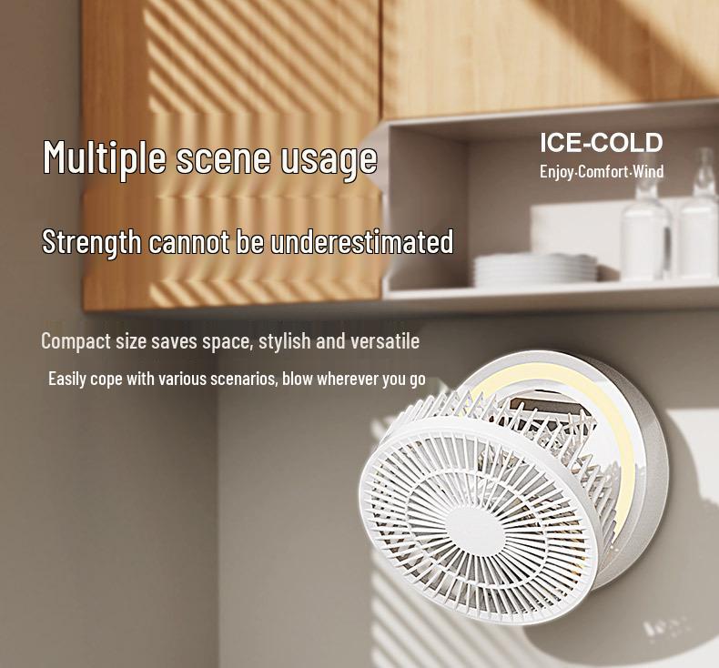 Foldable USB Fan with Mirror: Compact Multi-Functional Fan for Home, Office, or Dorm.