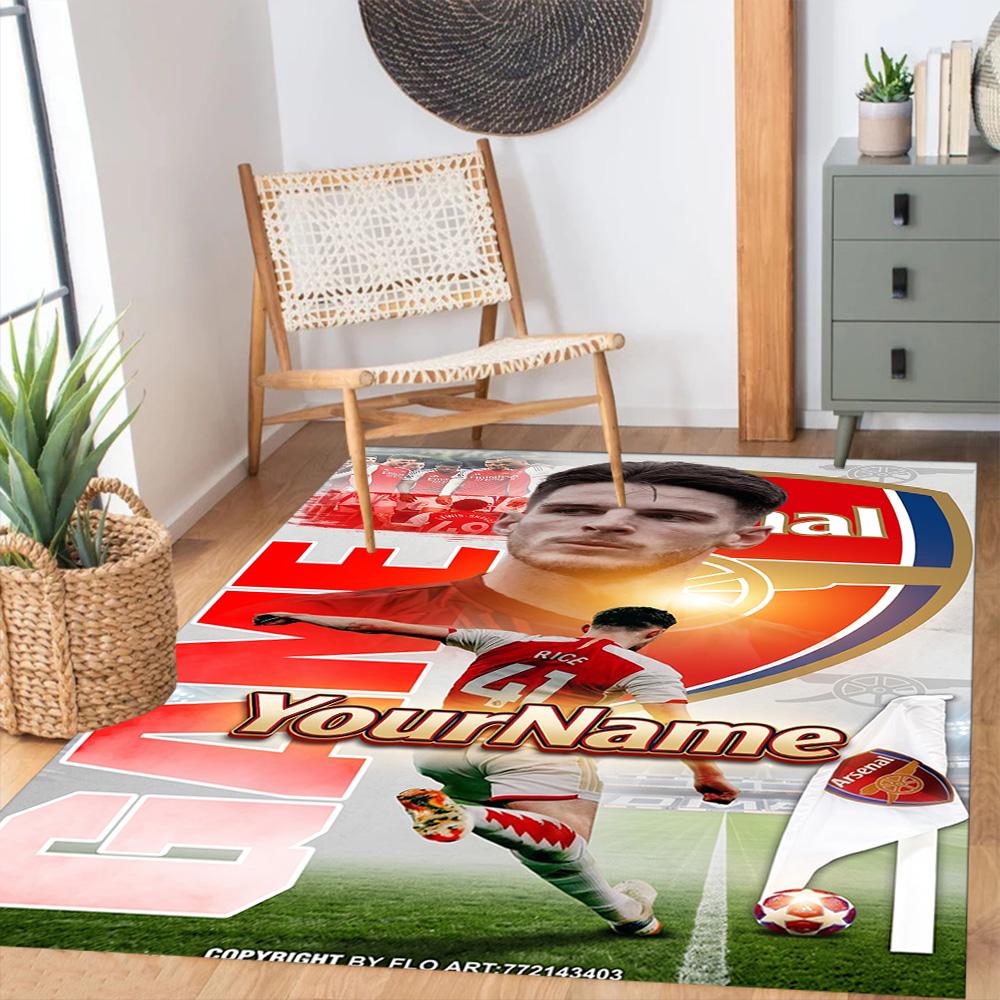 Arsenal Customizable Name Floor Mat Design for Study Room Living Rooms Decorate Room Dormitory Antislip Carpet Office Home Decor Gift for Festivals