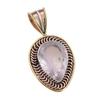 Natürlicher Rosenquarz 925 Sterlingsilber Schmuck Zweifarbiger Anhänger 1,50" k4e98