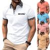 Herren Casual Colorblock Karomusterbesatz Kurzarm Poloshirt mit Brusttasche