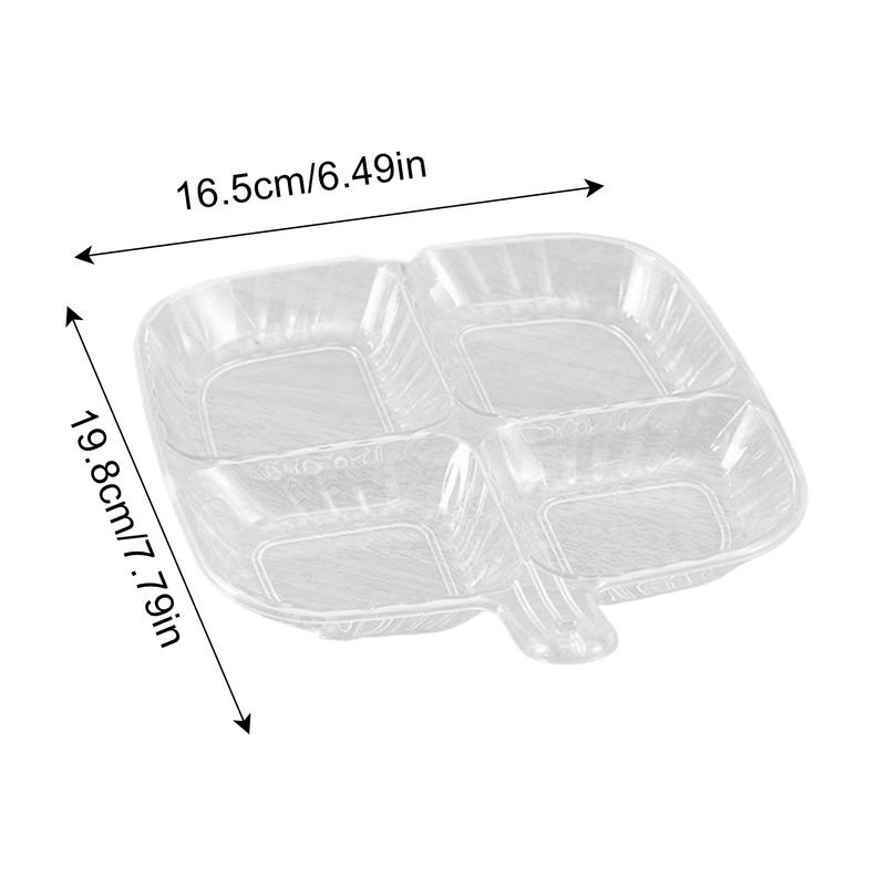 Four-Grid Food Plates With Dividers Household Dishwasher-Safe Tableware multi-functional Compartmentalized Square Fruit Dish