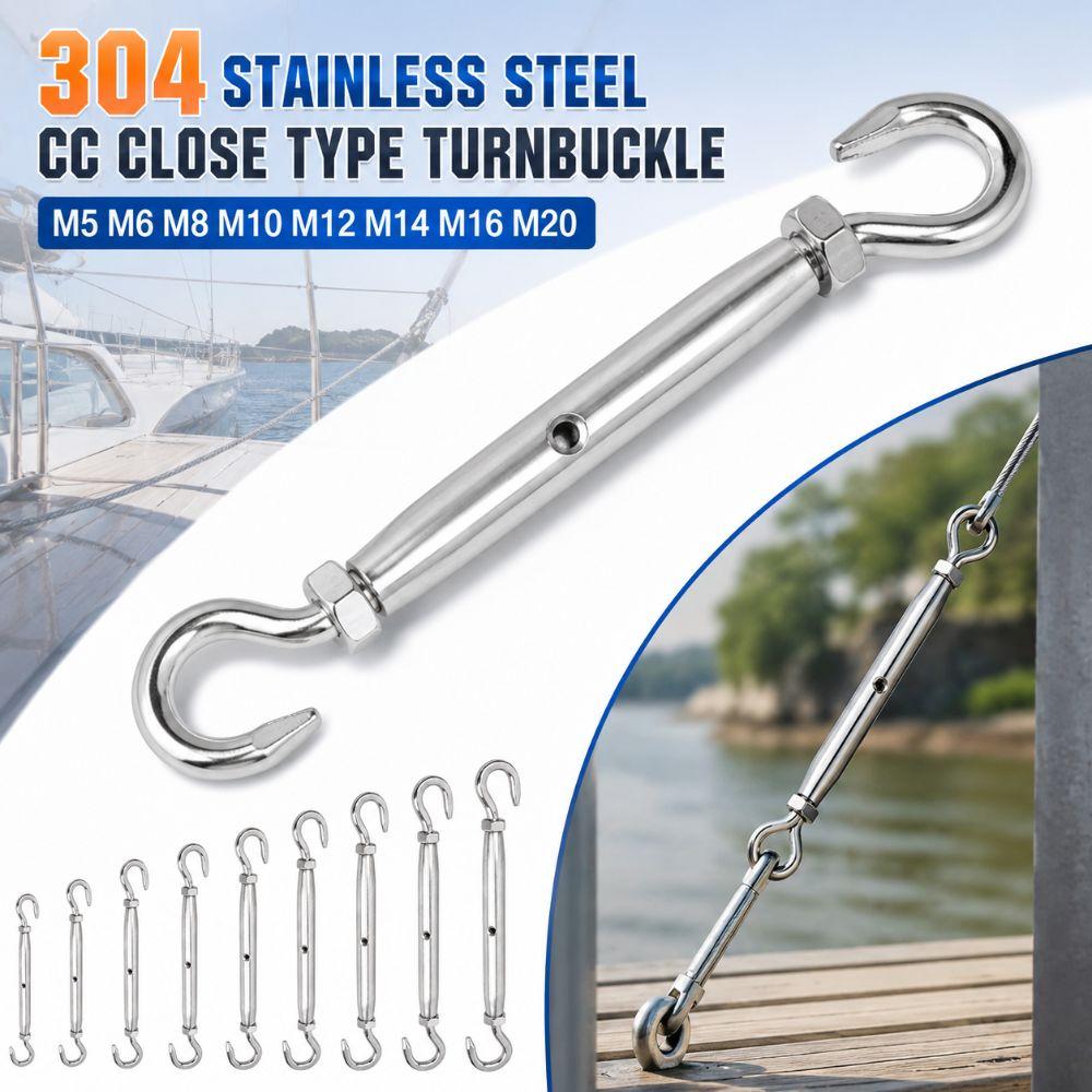 304 Stainless Steel CC Close Type Turnbuckle Adjustable Turnbuckle Tightener Outdoor Hardware