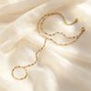 Luxury Minimalist Gold Plated Hand Chain Bracelets for Women, Thin Chain Finger Ring Bracelet, Elegant Stainless Steel Jewelry