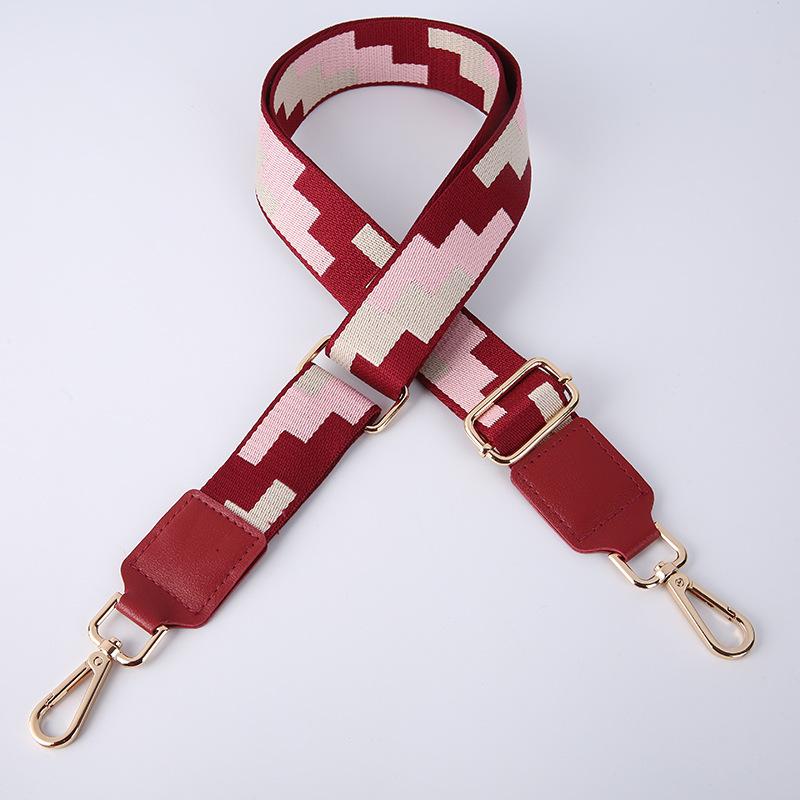 New Fashion Personalized Square Ethnic Style Bag Strap 38mm Adjustable Shoulder Strap Woven Polyester Bag Shoulder Strap
