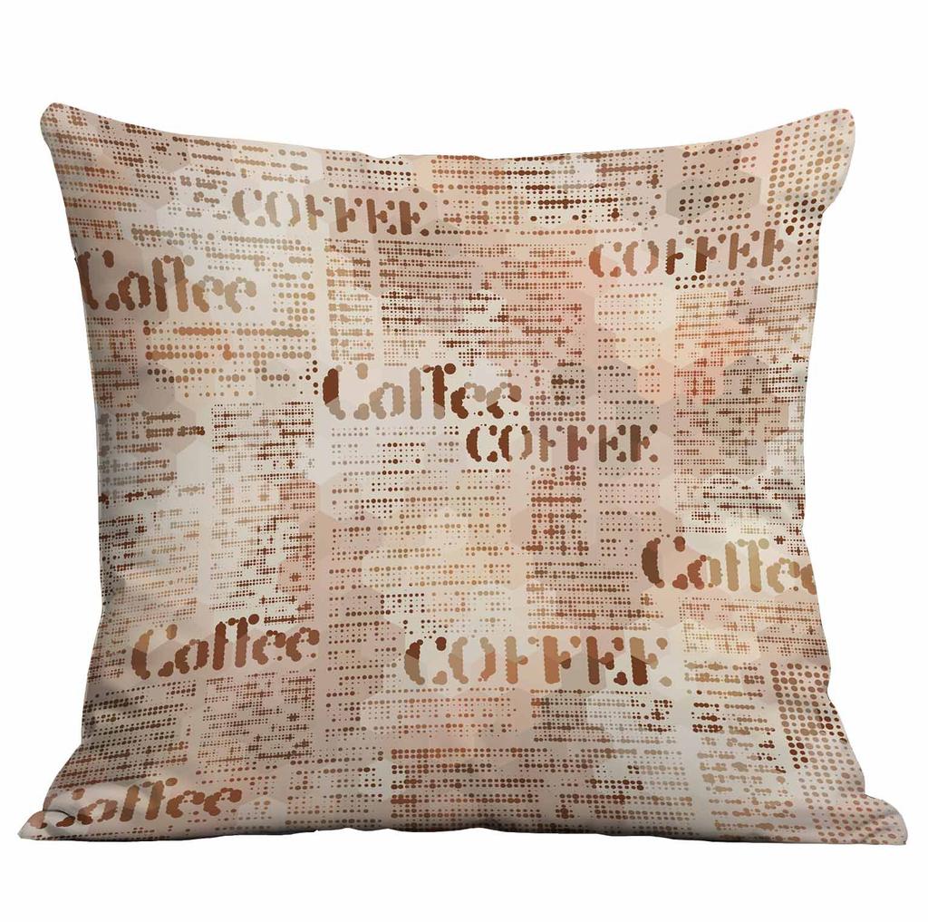 New Coffee Bean Creative Pillow Case Double-sided Printed Home Cafe Cushion Decoration