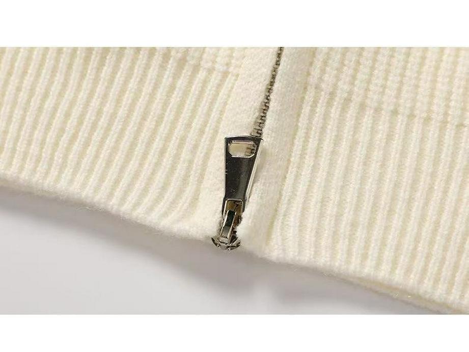 Men's 2025 Stand Collar Zip Knit Cardigan - Casual, Loose-Fit, Trendy Outerwear