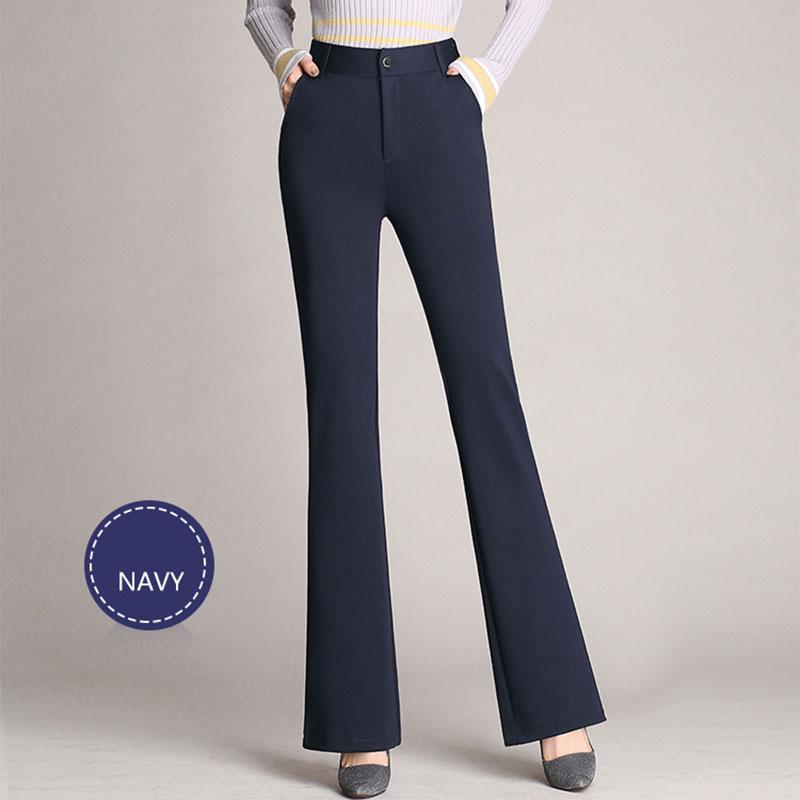 SCIONE Lap Pants Trousers Plus Size Bell Bottom Trousers Women's Trousers Straight High-waist Trousers
