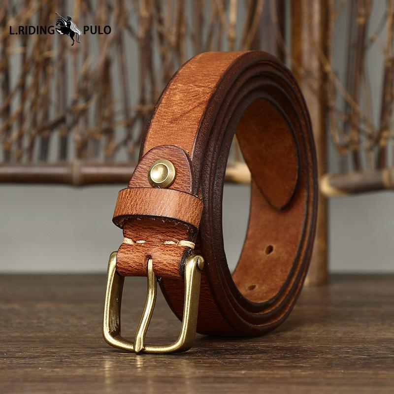 Thickened Genuine Leather Cowhide Belt for Women Pin Buckle Simple Retro Versatile Belt for Women