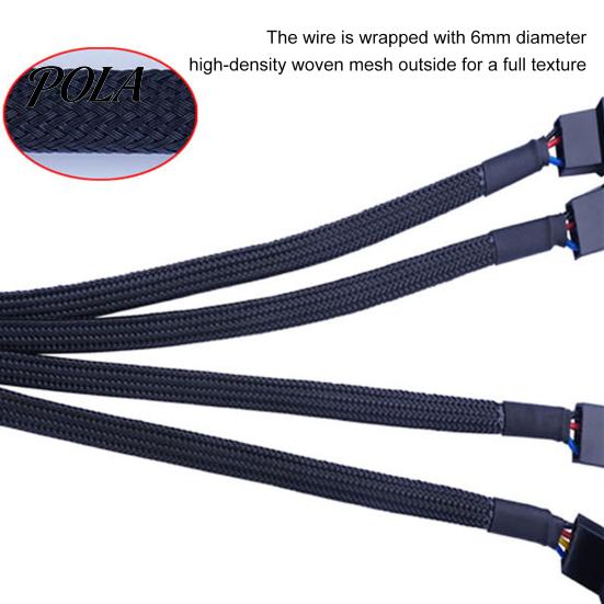 Cooling Fan Cable 4Pin Computer Adapter 4-in-1 CPU Tinned Copper Cooler Patch Cord Accessories