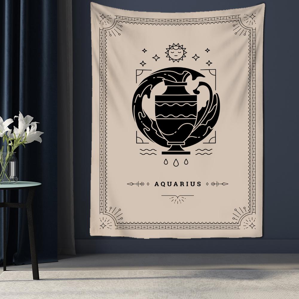 Zwölf Konstellationen Tarot Wandteppich Wandbehang Psychedelische Magie Bohemian Stil Hippie Matratze Kunst Home Decor