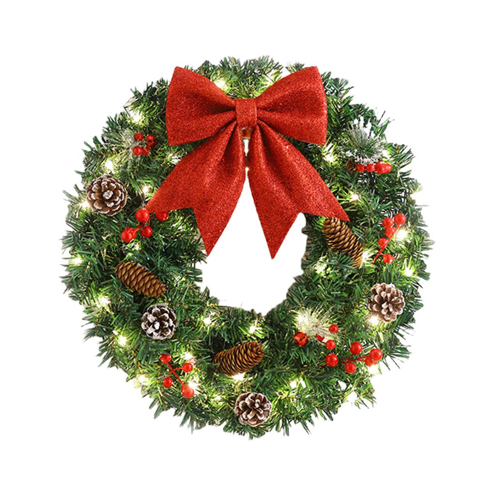 Artificial Wreath for Front Door Party Table Centerpieces Light up Christmas Wreath for Indoor and Outdoor Decoration