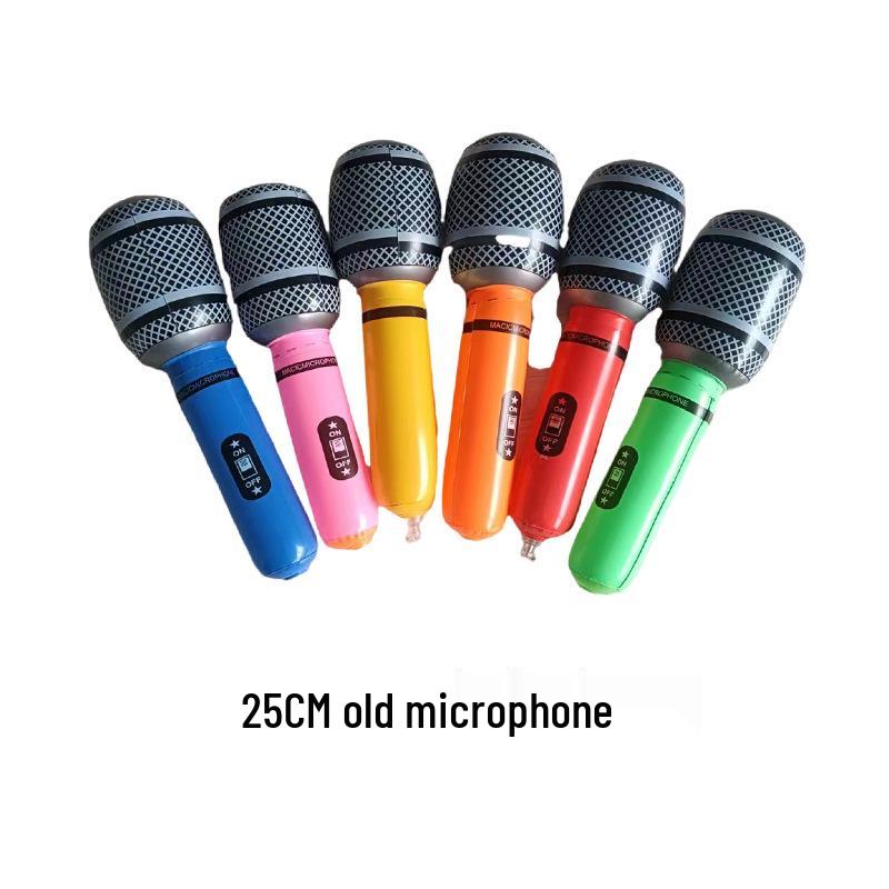 Inflatable Microphone Toy for Kids 0-3, Musical Instrument Prop for Parties