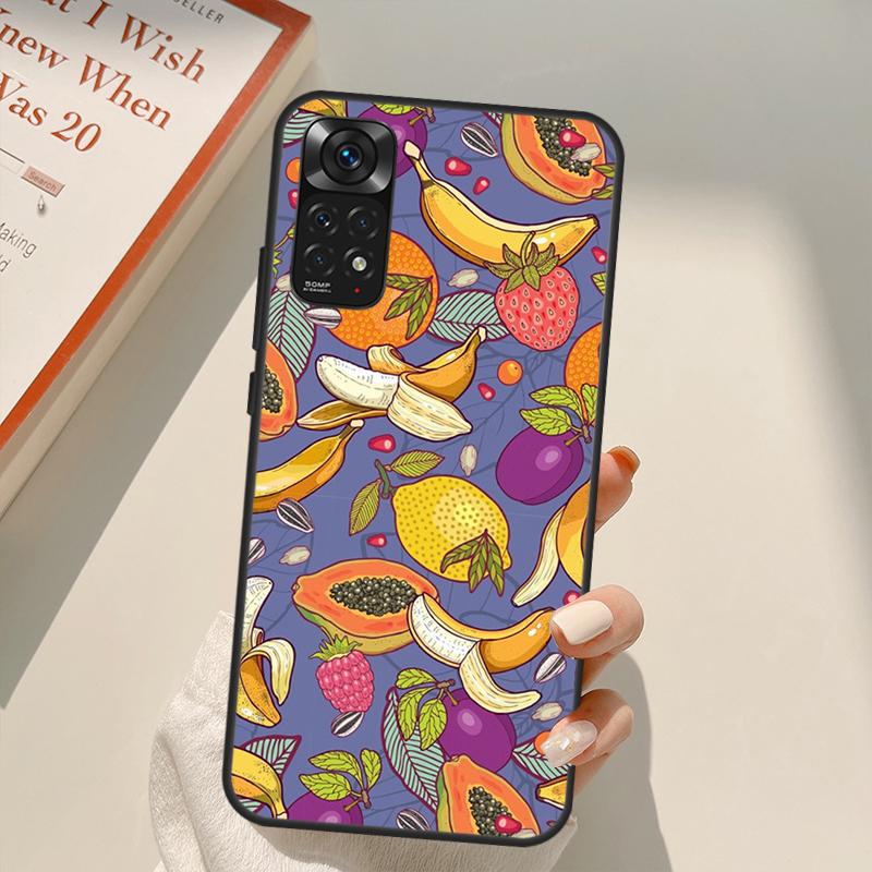 Tropical Summer Fruit Lemon Case For Xiaomi Redmi Note 11 Pro 8 9 11S 10S 9S Note 10 Pro Cover For Redmi 10 10C 9A 9C