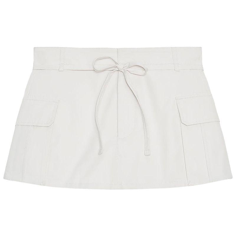Zaprha 2025 Summer New Neutral Style Bow Lace-up Simple and Versatile Cargo Short Culottes 4391504