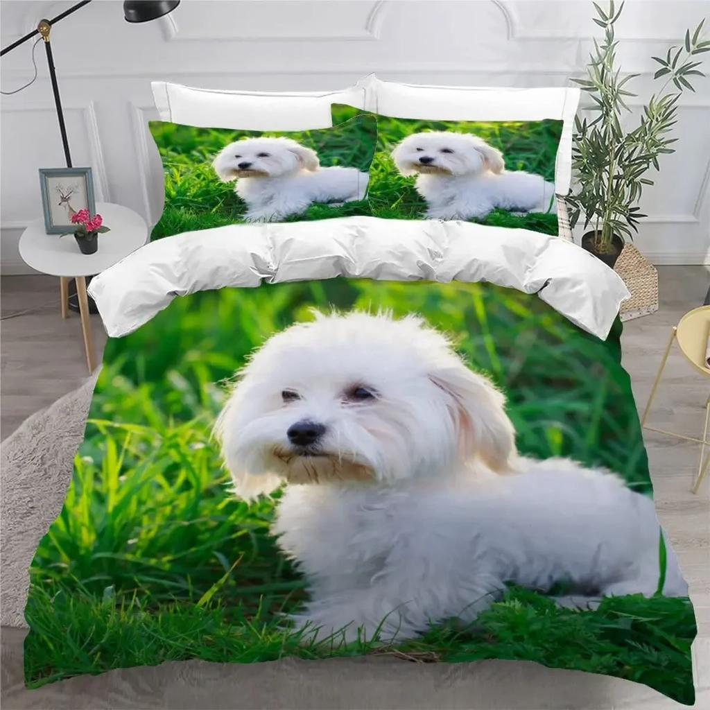 Comforter Cute Dog Single Twin Queen For Girl Teen Boys Pet Dog Theme Bedding Set Polyester Kawaii Animal Comforter