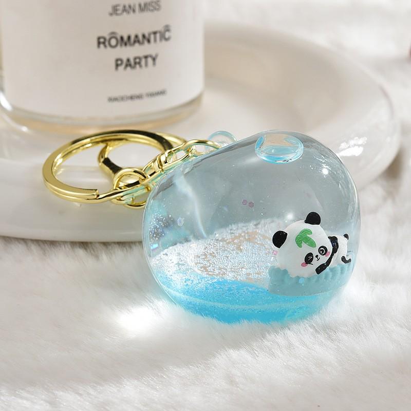 Creative Cartoon Panda Floating Bottle Keychain – Cute Bag Pendant Toy