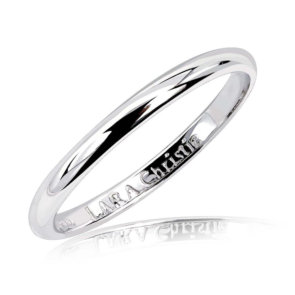 Lala Christie Platinum Round Top Wedding Size Ring, PT900, Design, Ring, 17, lr106-0001-pt-17