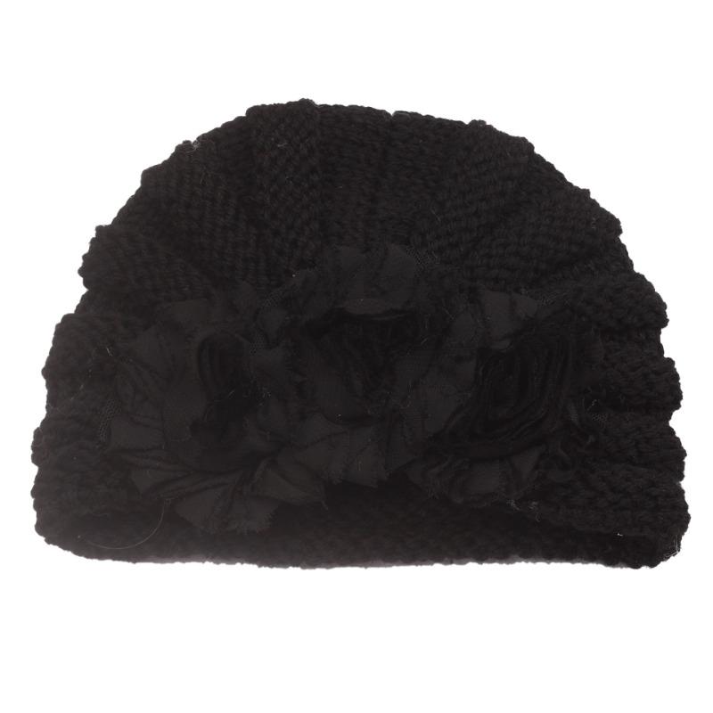 Winter new baby headgear children's flower knitted pullover cute warm baby hat