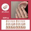 Ongles à Presser Faux Ongles Amande avec Design Ligne Dorée Ongles à Coller Ongles Acryliques Brillant Couverture Complète Ongles à Coller pour Femmes 30 Pièces