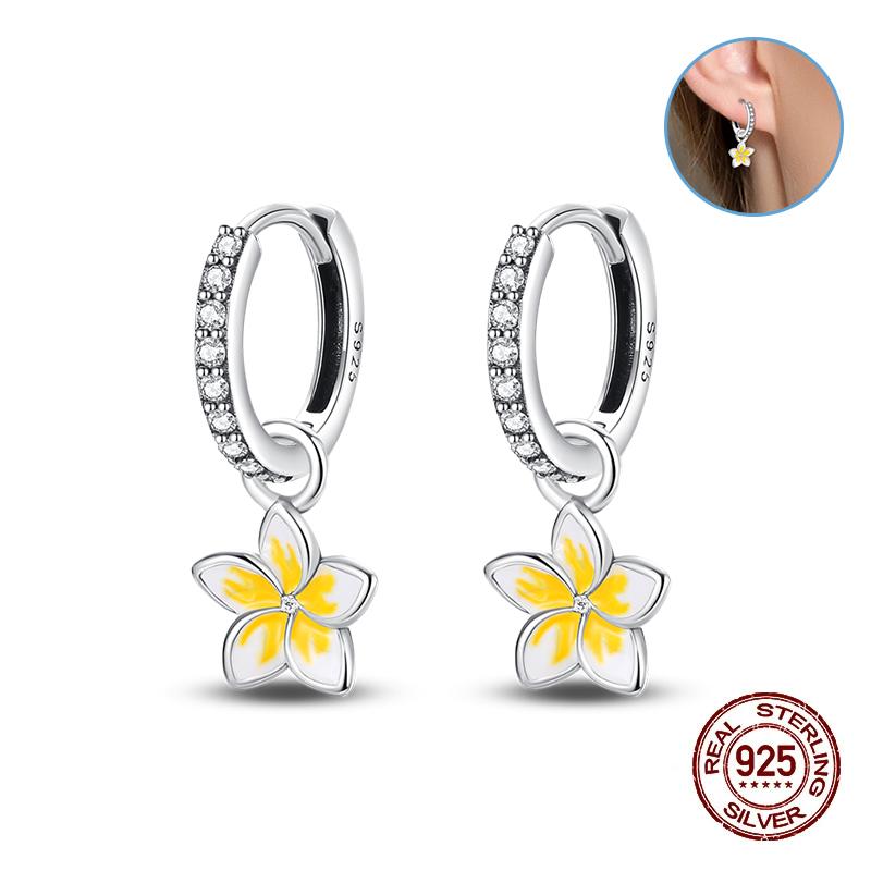 Damen Kupfer Ohrringe Rosa Liebe Sterne Muschel Süße Blume Süß Romantisch Date Party Hochzeit Exquisiter Schmuck Geschenke