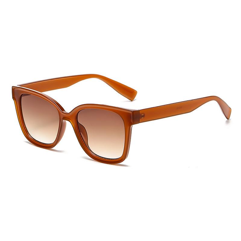 European Style Large Frame Sunglasses with Colorful Glasses Frame - UV Protection, Slimming Effect, High-End Feel
